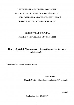 Montesquieu Separatia Puterilor In Stat Si Spiritul Legilor Tocilar Ro